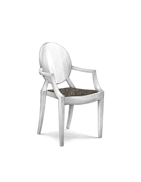 Filz Sitzauflage Kartell Louis Ghost