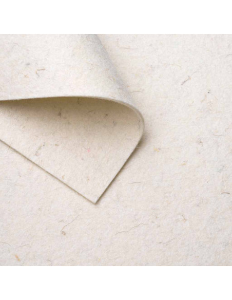 Feutre Blanc brut / 2-8 mm